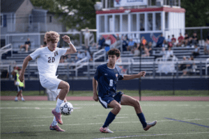 Harrison takes on Eastchester in the boys soccer season opener on Sept. 2. The Huskies topped the Eagles 3-0.